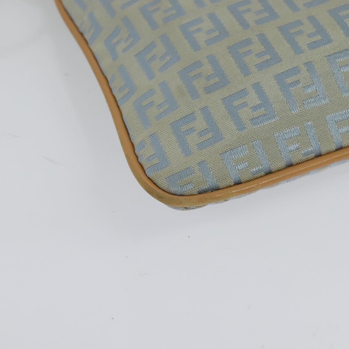 Fendi Vintage Flat Crossbody Bag Zucchino Canvas, BLUE, CANVAS, Shoulder bag