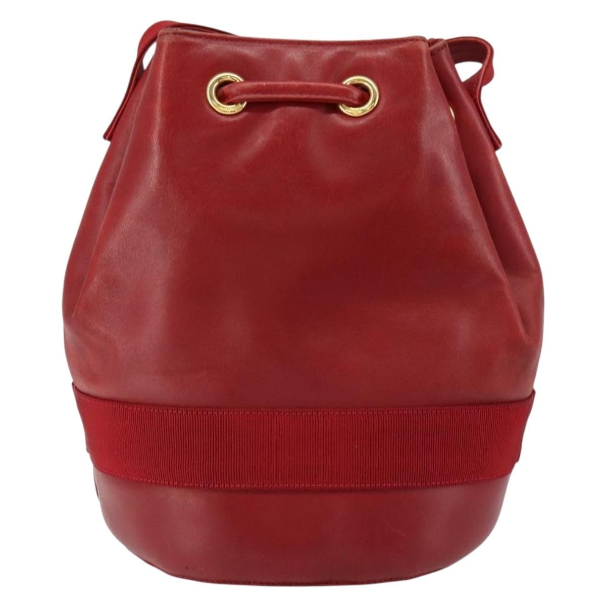 Salvatore Ferragamo Vala Shoulder Bag Leather, RED, LEATHER, Shoulder bag