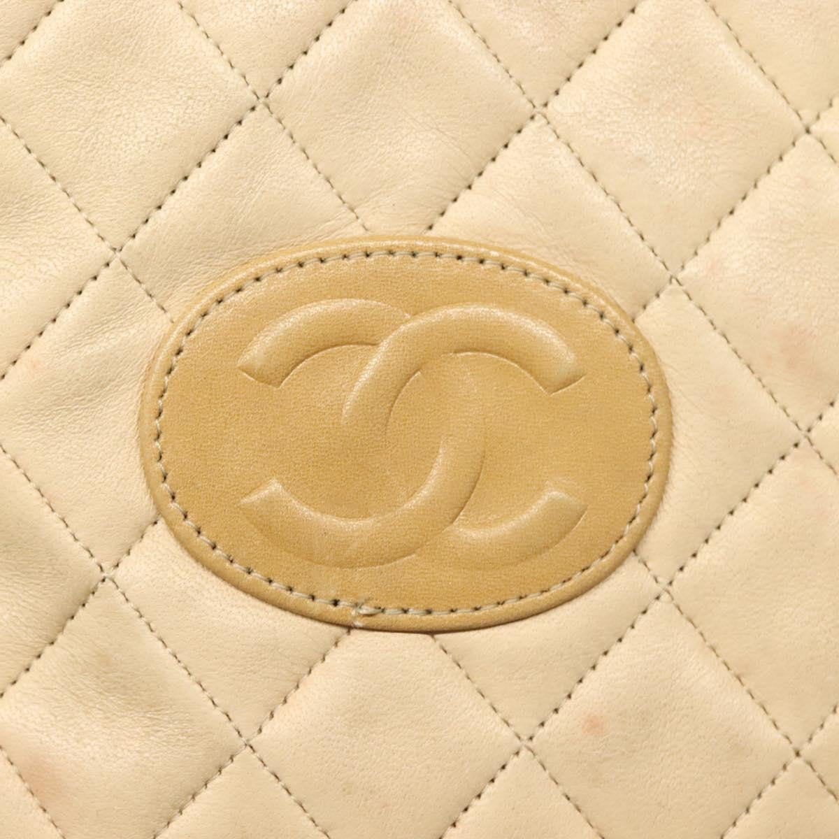 Chanel Chain Shoulder Bag Leather, BEIGE, LEATHER, Shoulder bag