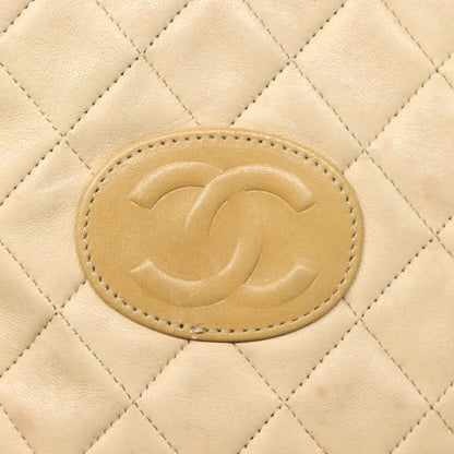 Chanel Chain Shoulder Bag Leather, BEIGE, LEATHER, Shoulder bag
