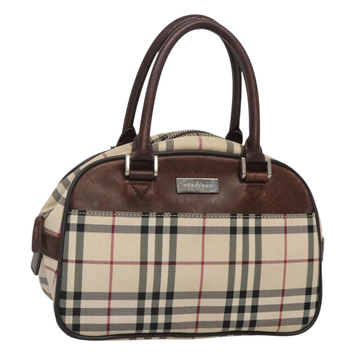 Burberry Nova Check Bowling Bag Canvas, BEIGE, CANVAS, Handbag