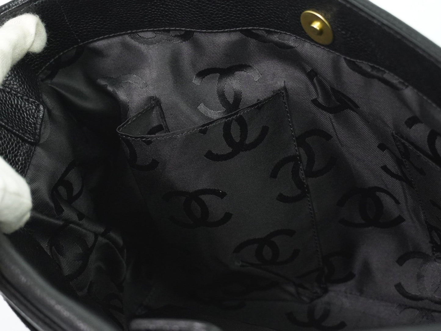 Chanel Vintage Timeless Convertible Tote Caviar, BLACK, LEATHER, Tote bag