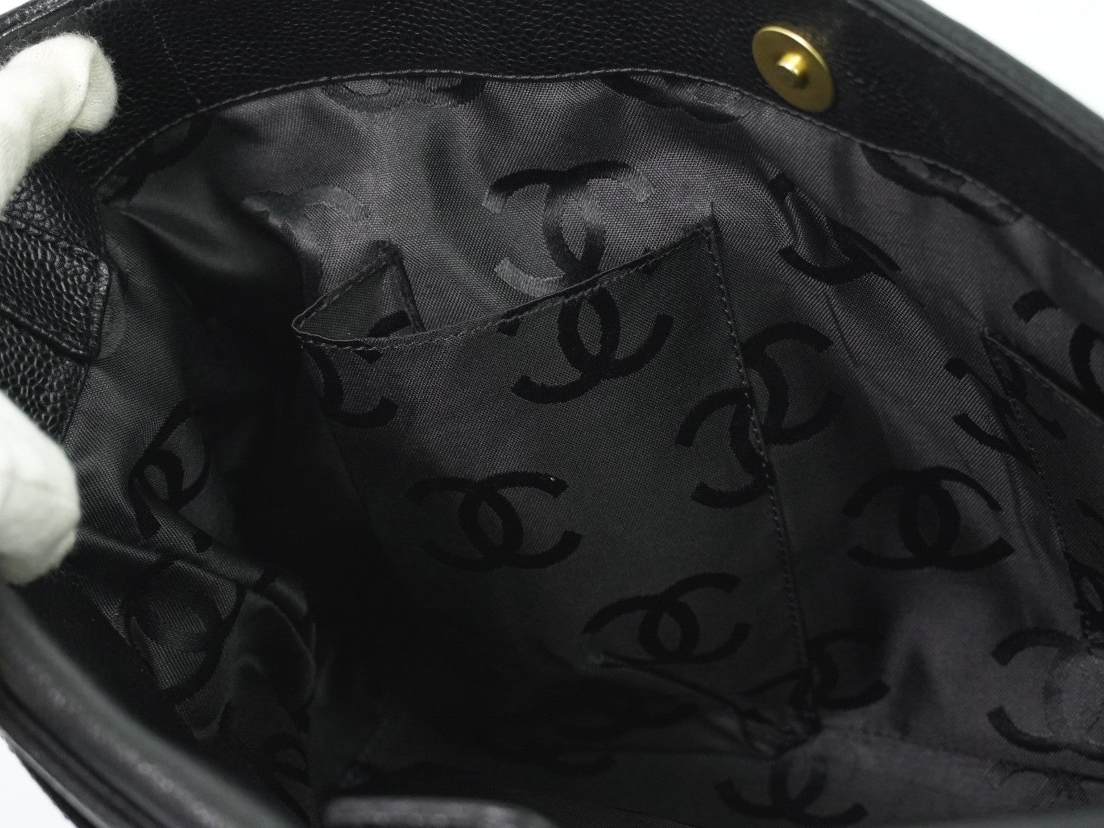 Chanel Vintage Timeless Convertible Tote Caviar, BLACK, LEATHER, Tote bag