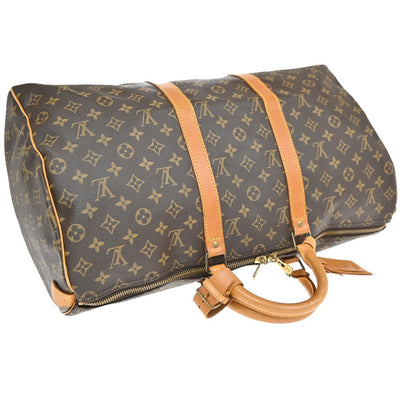 Louis Vuitton Keepall Bag Monogram Canvas, BROWN, CANVAS, Travel bag