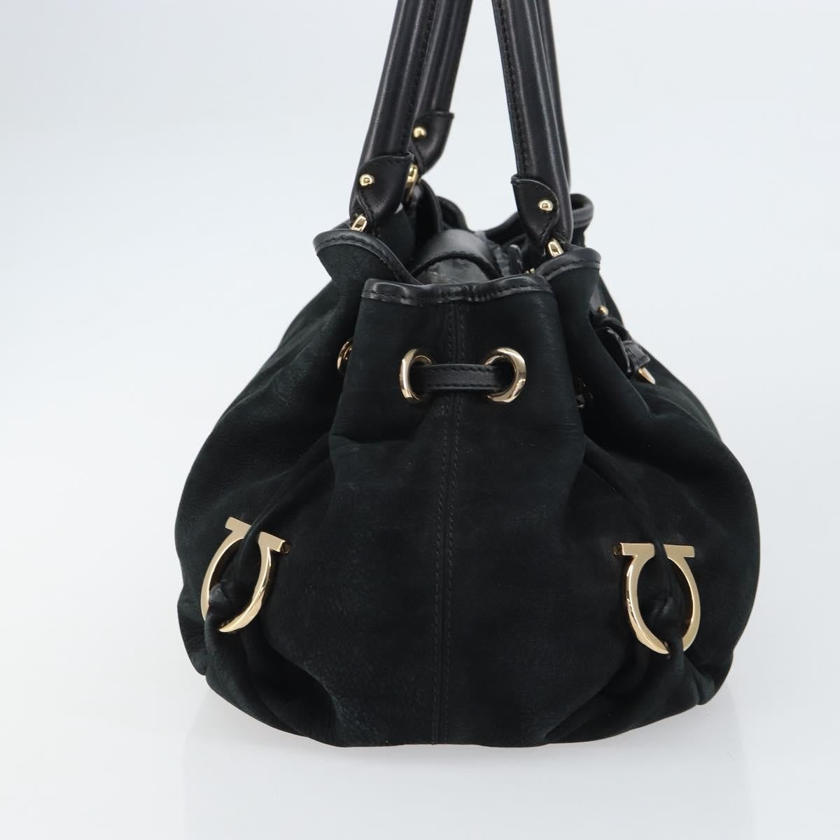 Salvatore Ferragamo Gancini Tote Suede, BLACK, SUEDE, Tote bag