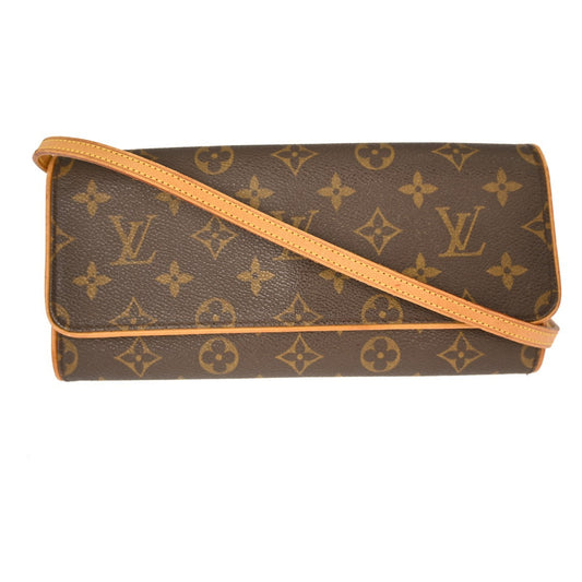 Louis Vuitton Twin Handbag Monogram Canvas, BROWN, CANVAS, Clutche & pouche