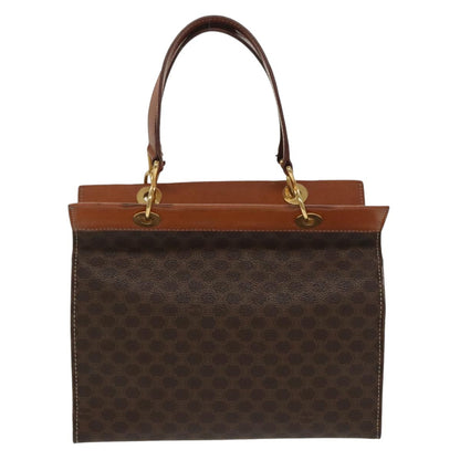 Celine Macadam Handbag Macadam with leather, BROWN, CANVAS, Handbag