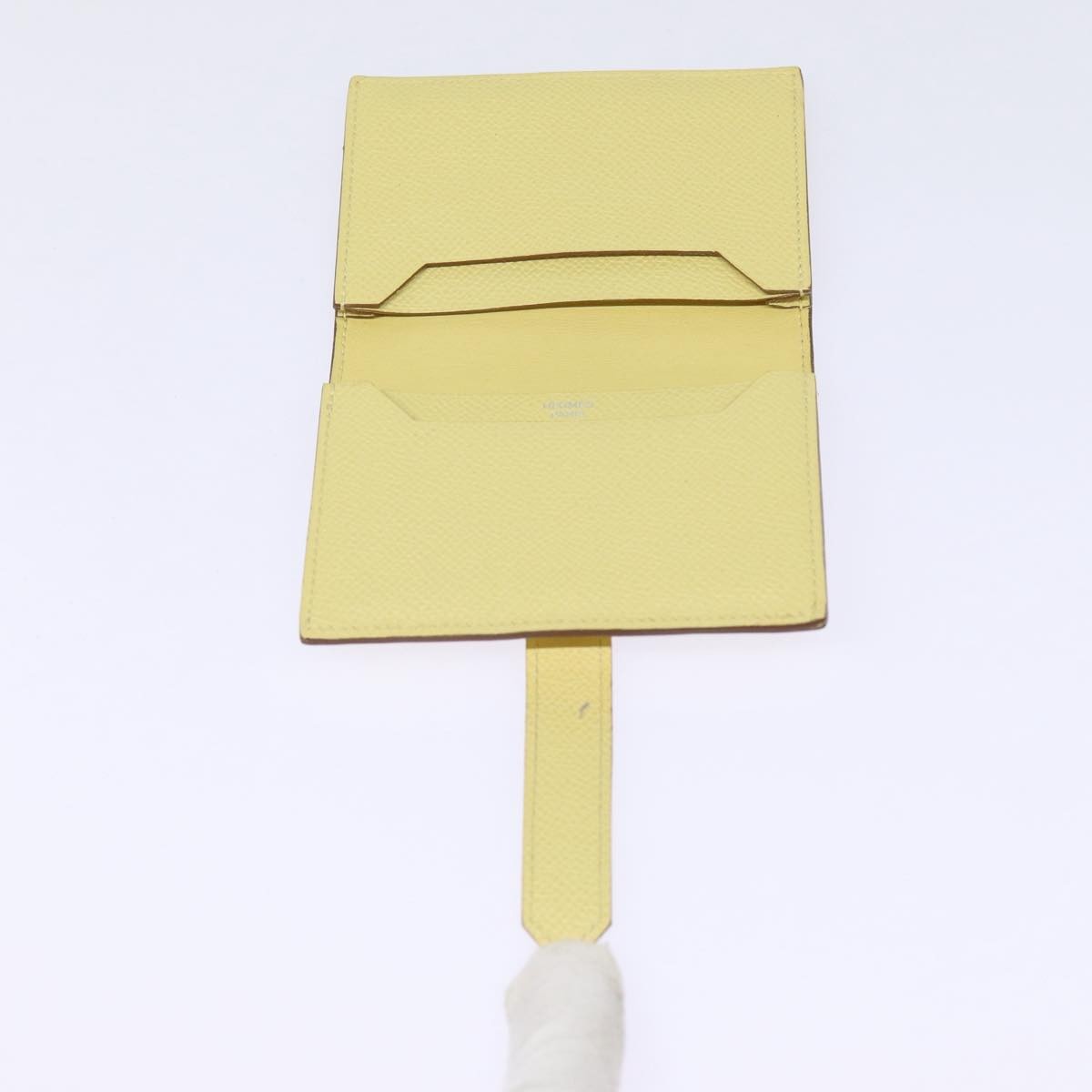 Hermes Bearn Card Case Epsom, YELLOW, LEATHER, Card Holders
