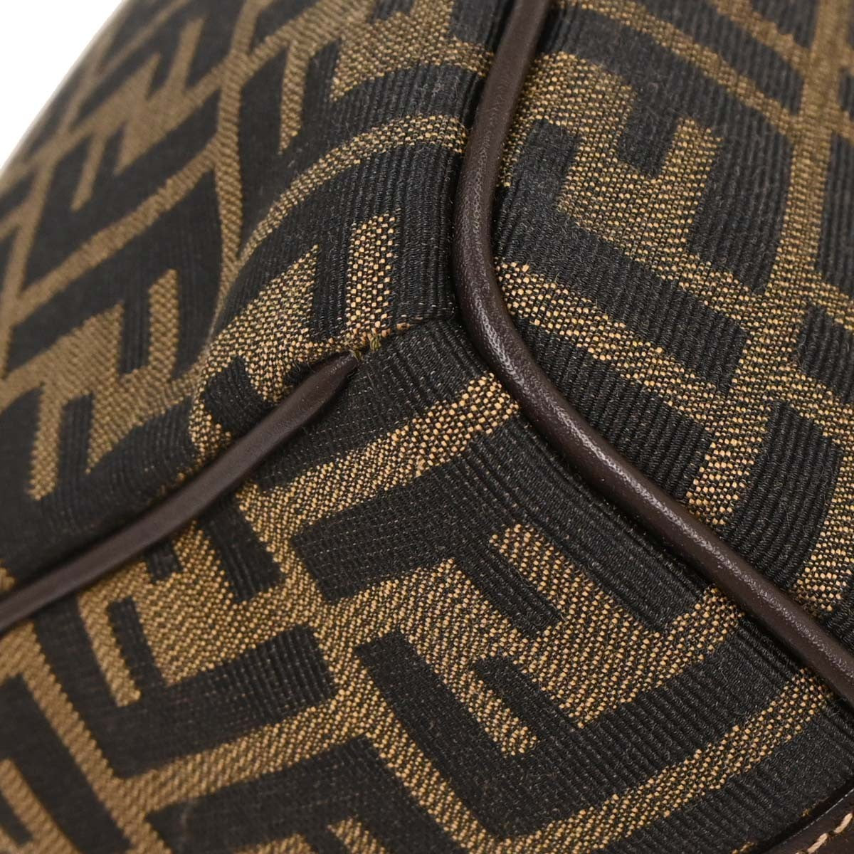 Fendi Vanity Clutch Canvas, BROWN, CANVAS, Handbag