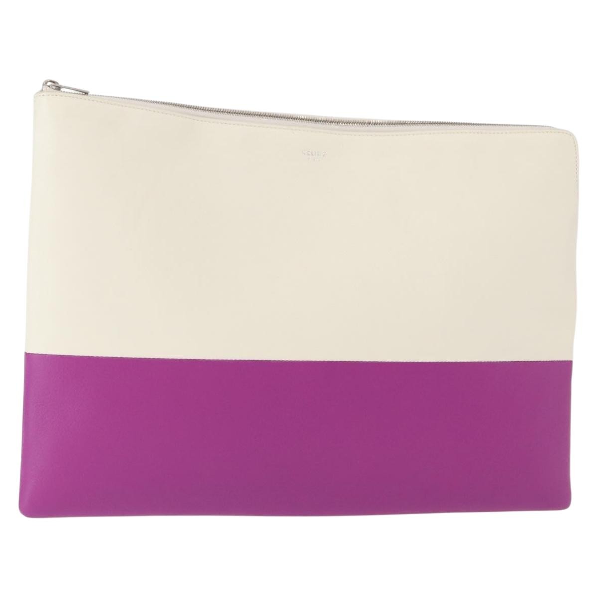 Celine Bicolor Solo Clutch Leather, MULTICOLOUR, LEATHER, Clutche & pouche
