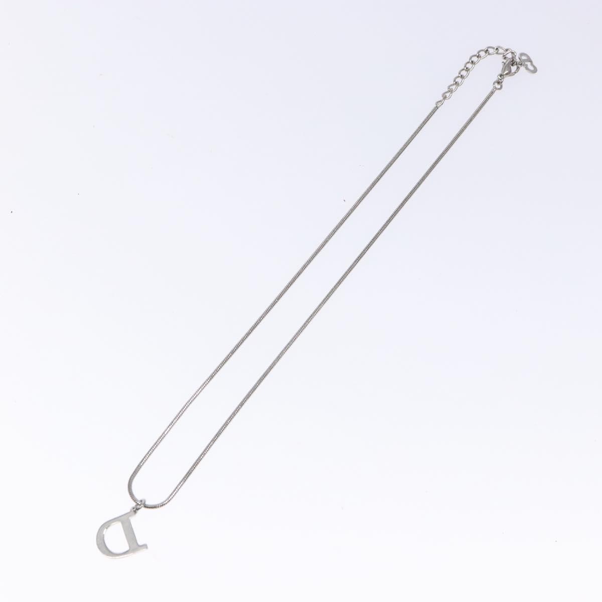 Christian Dior D logo Pendant Necklace Metal, SILVER, METAL, Necklace