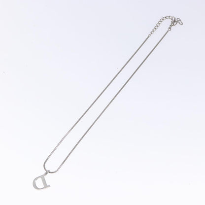 Christian Dior D logo Pendant Necklace Metal, SILVER, METAL, Necklace