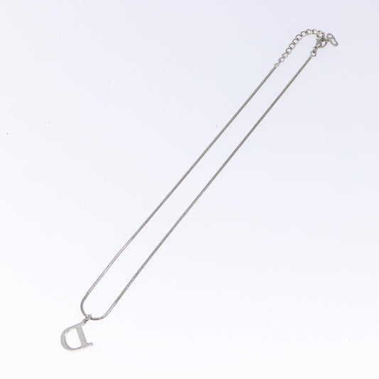 Christian Dior D logo Pendant Necklace Metal, SILVER, METAL, Necklace