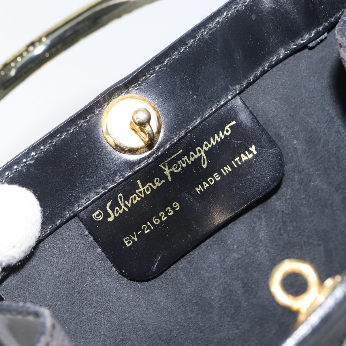 Salvatore Ferragamo Vintage Handbag Patent leather, BLACK, PATENT_LEATHER, Handbag