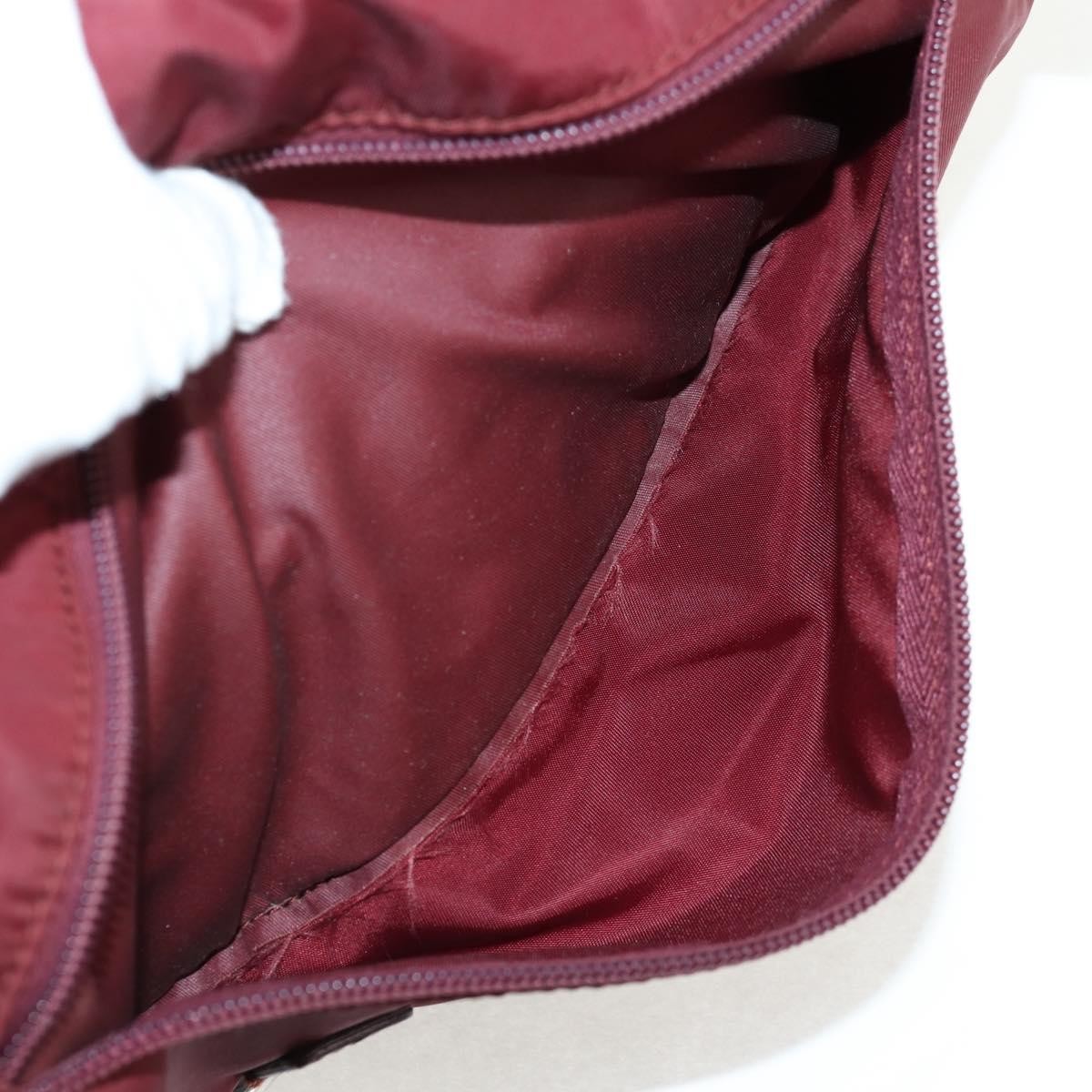 Prada Double Buckle Flap Messenger Bag Tessuto, BURGUNDY, NYLON, Shoulder bag