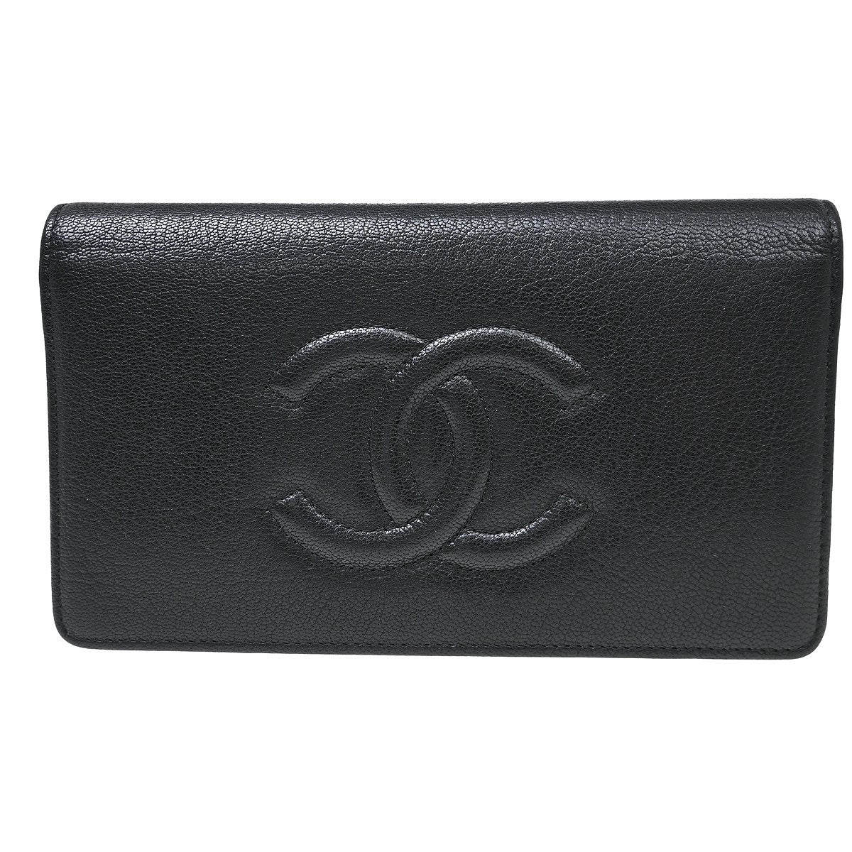 Chanel Timeless CC French Wallet Caviar, Black, Calfskin, Wallet