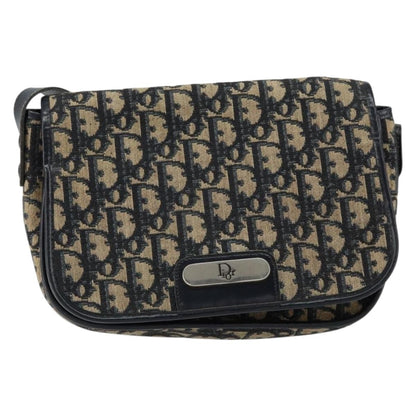 Christian Dior Vintage Trotter Shoulder Bag Canvas, NAVY, CANVAS, Shoulder bag