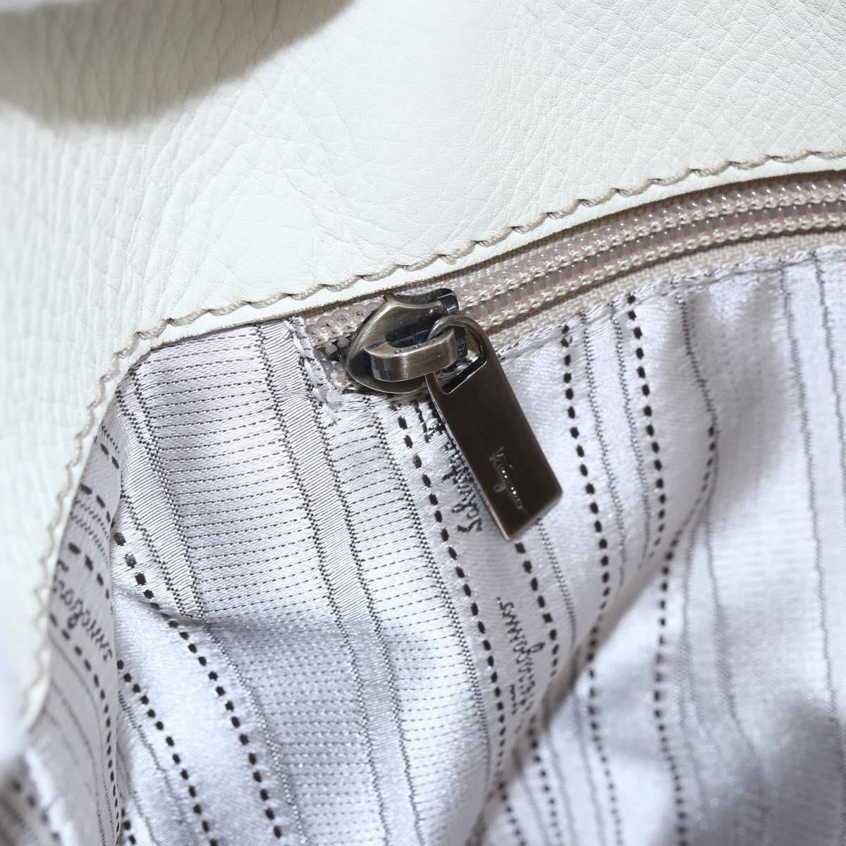 Salvatore Ferragamo Vintage Tote bag Leather, WHITE, LEATHER, Tote bag
