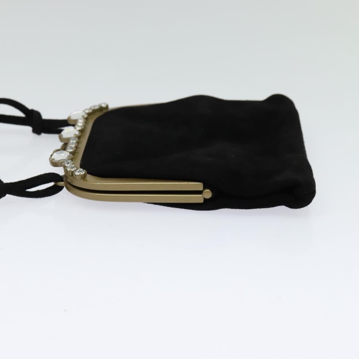 Miu Miu Kisslock Clutch Suede, BLACK, SUEDE, Clutche & pouche