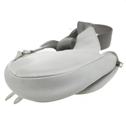 Christian Dior Saddle Crossbody Bag Leather, WHITE, LEATHER, Shoulder bag