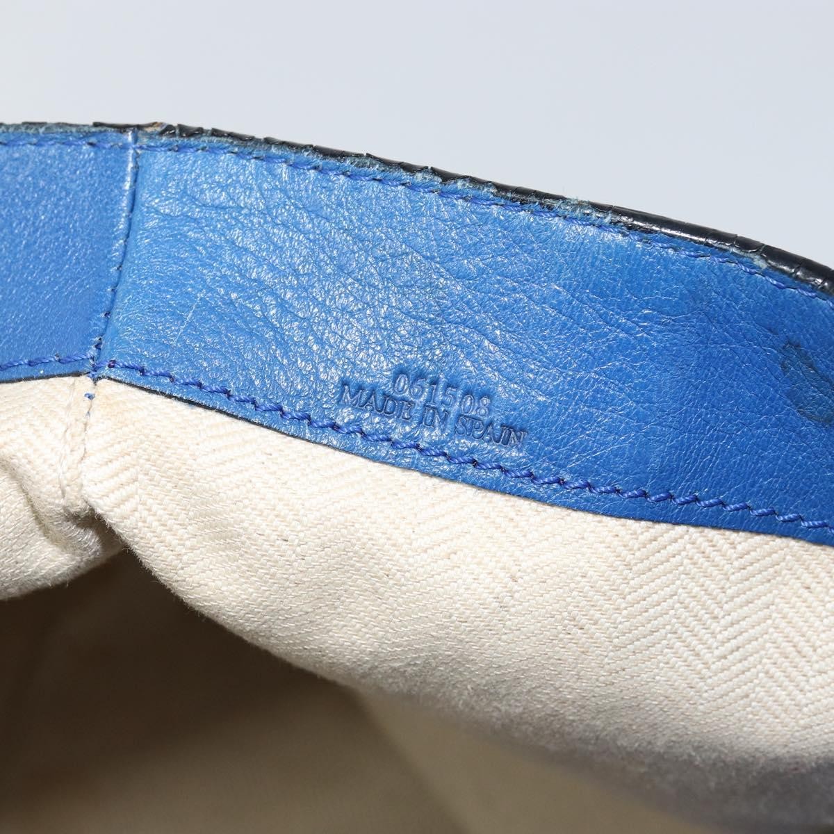 Loewe Vintage Anagram Tote Leather, BLUE, LEATHER, Tote bag