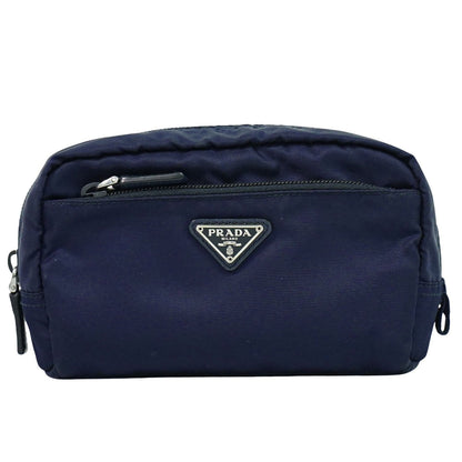 Prada Pochette Nylon, NAVY, NYLON, Clutche & pouche