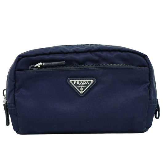 Prada Pochette Nylon, NAVY, NYLON, Clutche & pouche