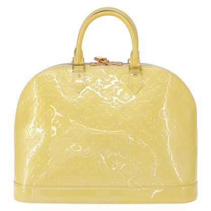 Louis Vuitton Alma Handbag Monogram Vernis, YELLOW, PATENT_LEATHER, Handbag
