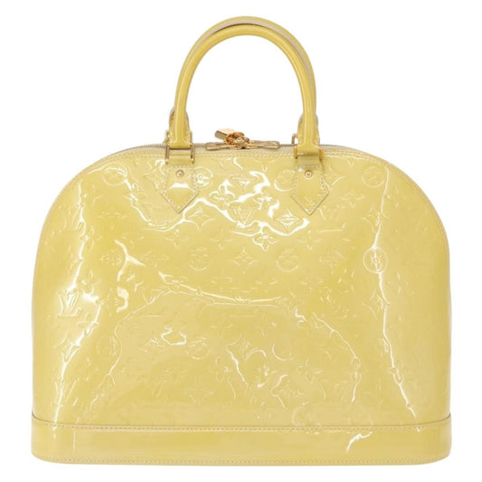 Louis Vuitton Alma Handbag Monogram Vernis, YELLOW, PATENT_LEATHER, Handbag