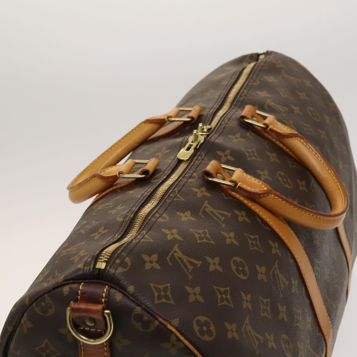 Louis Vuitton Keepall Bandouliere Bag Monogram Canvas, BROWN, CANVAS, Travel bag