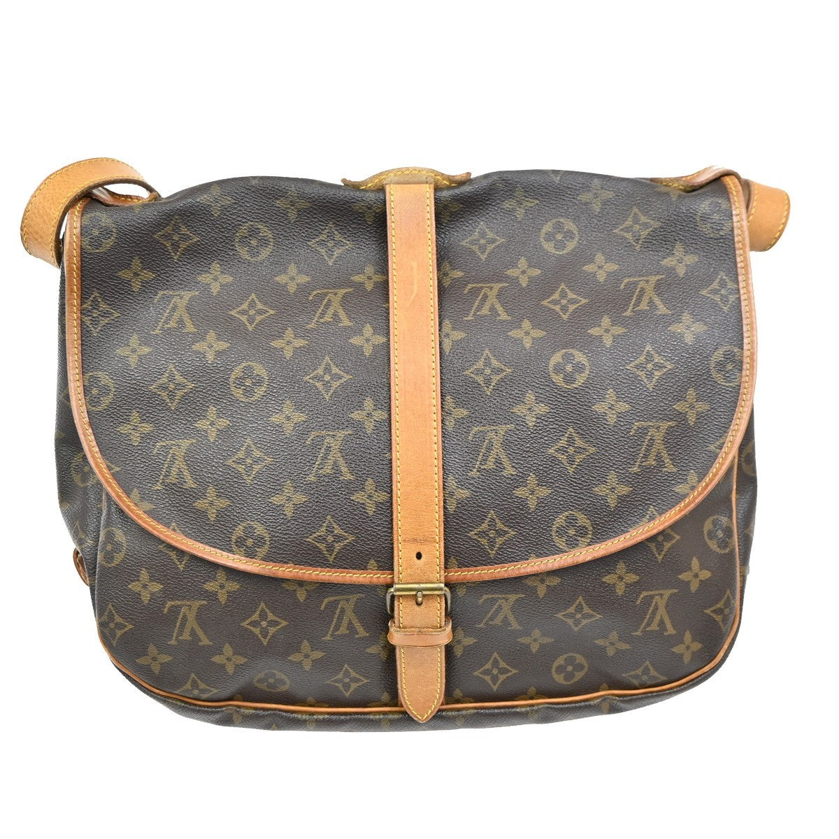 Louis Vuitton Saumur Handbag Monogram Canvas, BROWN, CANVAS, Shoulder bag