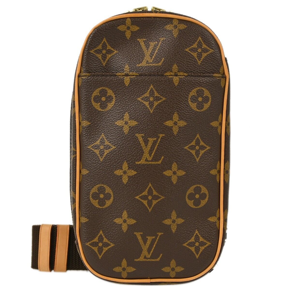 Louis Vuitton Pochette Gange Monogram Canvas, BROWN, CANVAS, Clutche & pouche