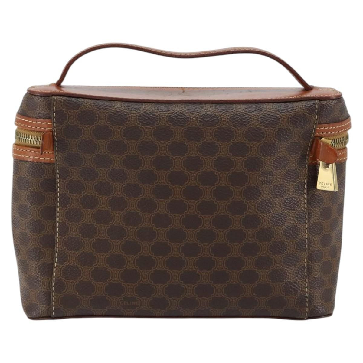 Celine Macadam Vanity Bag Canvas, BROWN, CANVAS, Handbag