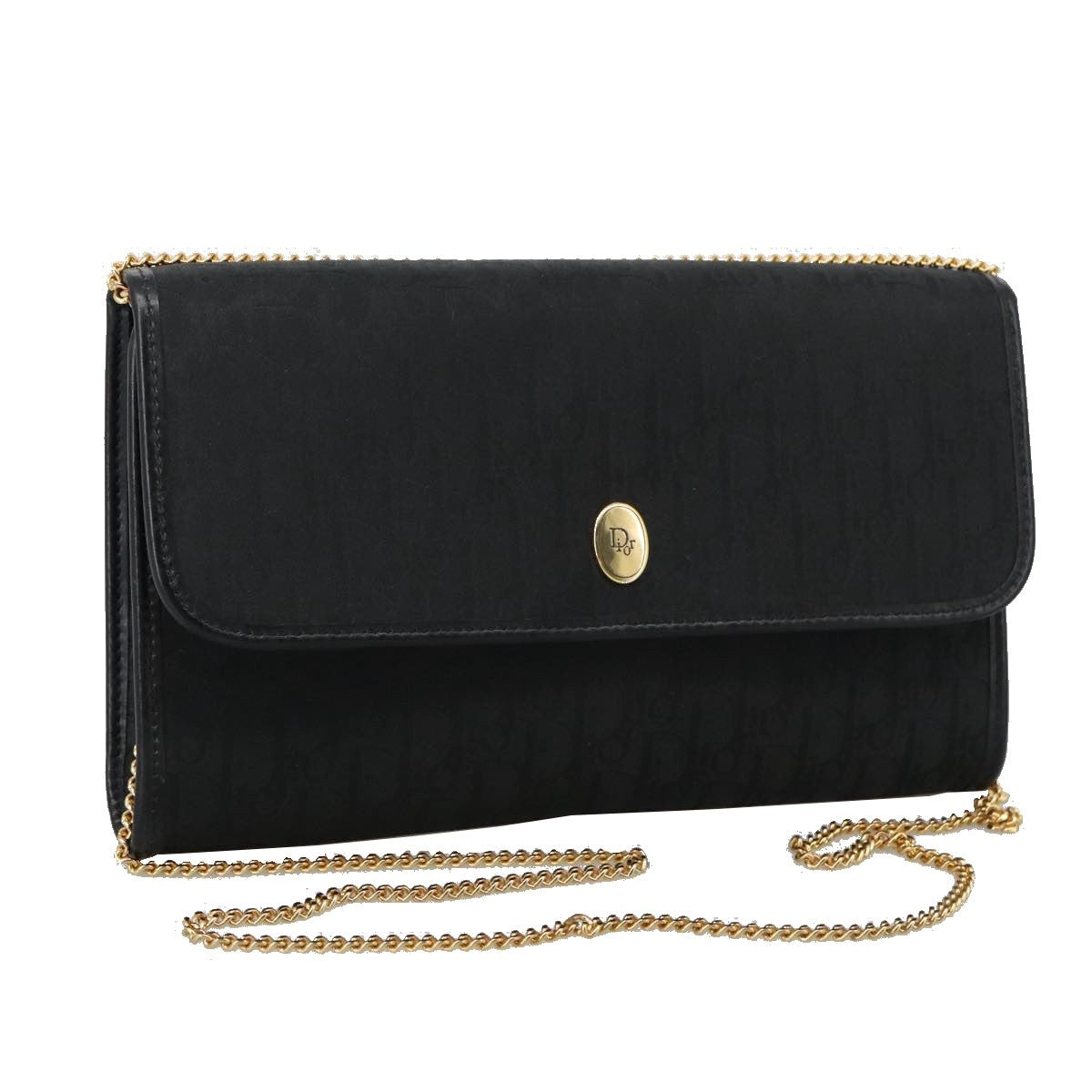 Christian Dior Vintage Trotter Crossbody Bag Canvas, BLACK, CANVAS, Shoulder bag