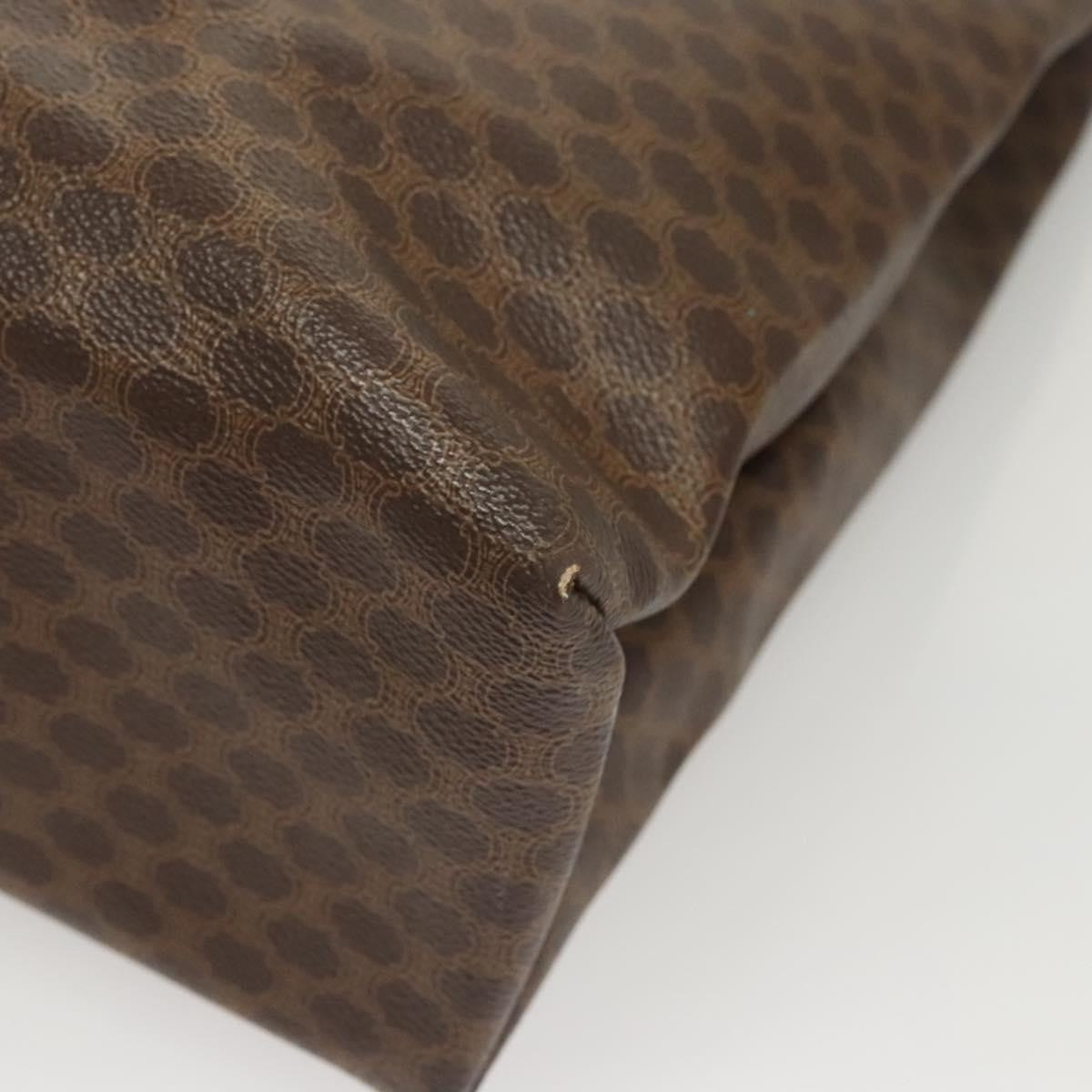 Celine Vintage Macadam Handbag Leather, BROWN, LEATHER, Handbag