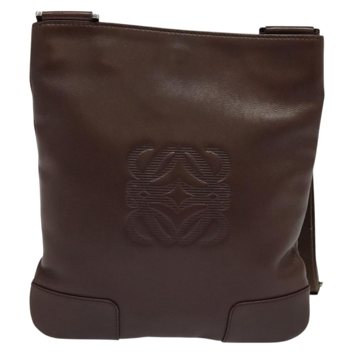 Loewe Anagram Shoulder Bag Leather, BROWN, LEATHER, Shoulder bag