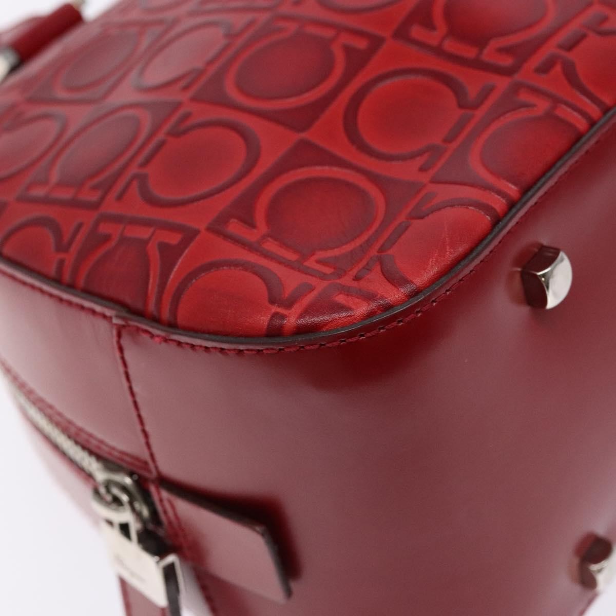 Salvatore Ferragamo Gancini Shoulder Bag Leather, RED, LEATHER, Shoulder bag