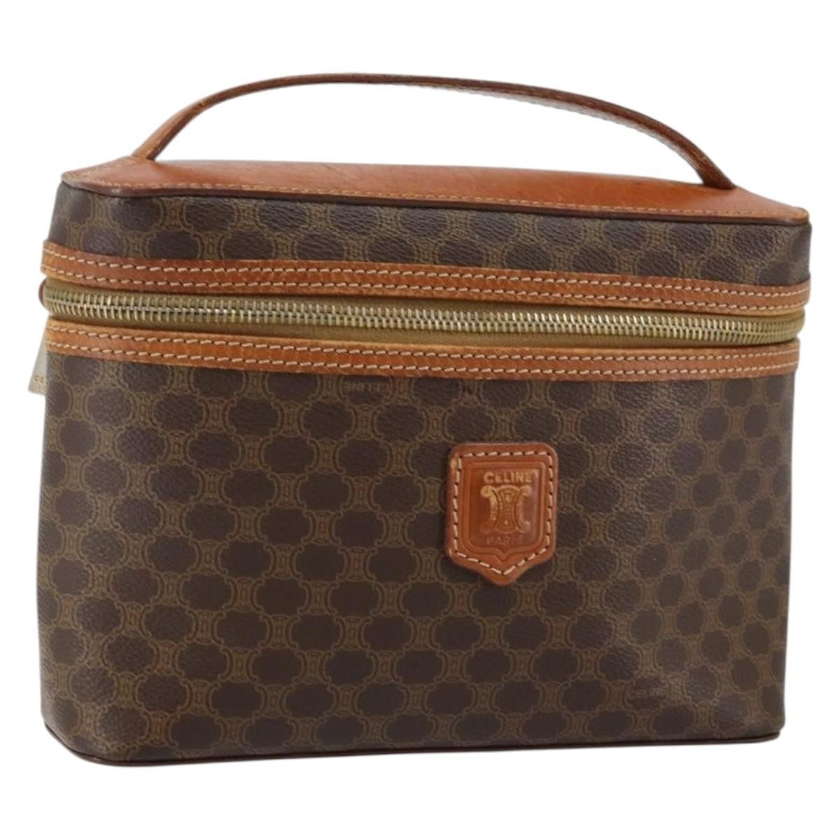 Celine Macadam Vanity Bag Canvas, BROWN, CANVAS, Travel bag