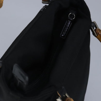 Gucci Bamboo Zip Pouch Nylon & Leather, BLACK, NYLON, Clutche & pouche