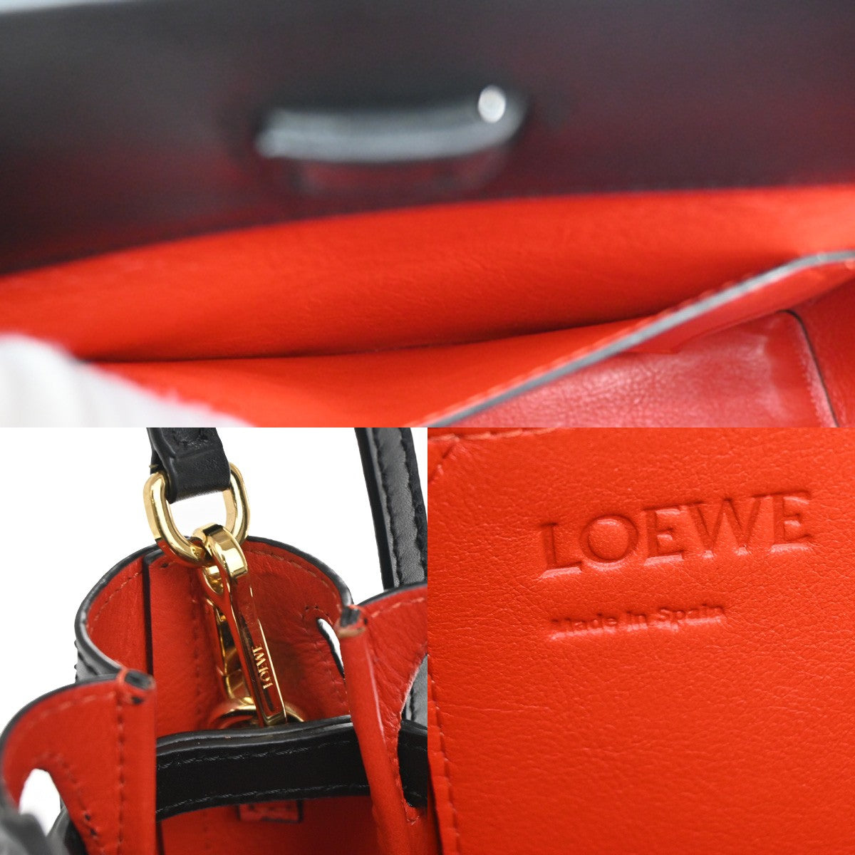 Loewe Lazo Bag Leather, BLACK, LEATHER, Handbag