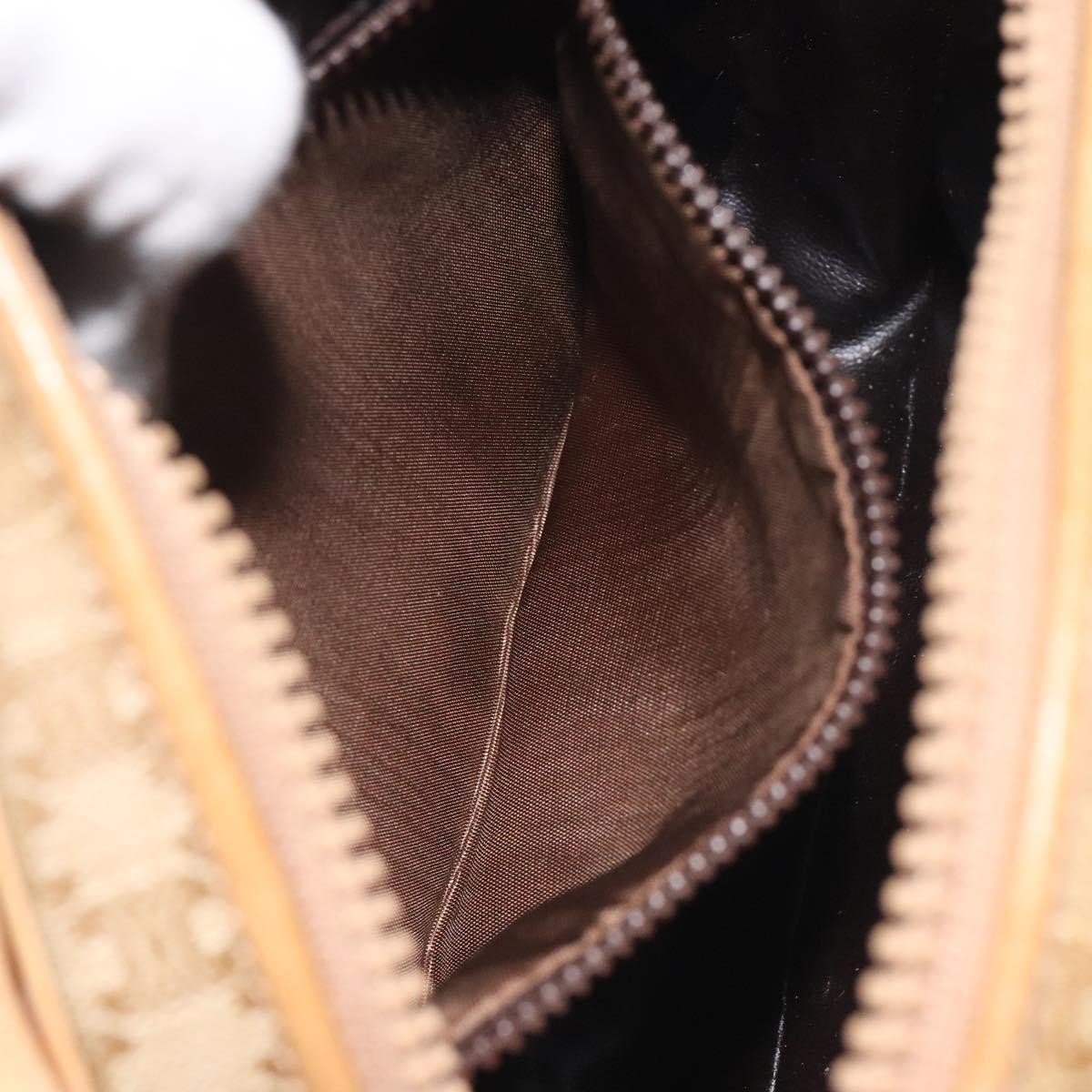 Celine Vintage Macadam Shoulder Bag Macadam Canva  Vinyl, BEIGE, PVC, Shoulder bag