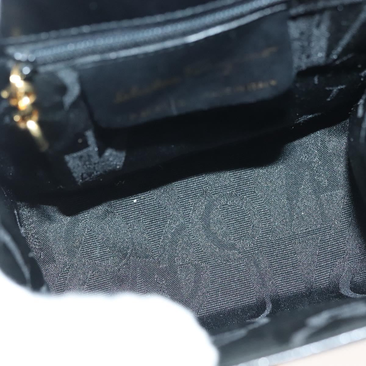 Salvatore Ferragamo Vintage Gancini Convertible Top Handle Bag Leather, BLACK, LEATHER, Handbag