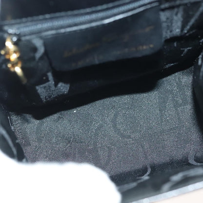 Salvatore Ferragamo Vintage Gancini Convertible Top Handle Bag Leather, BLACK, LEATHER, Handbag