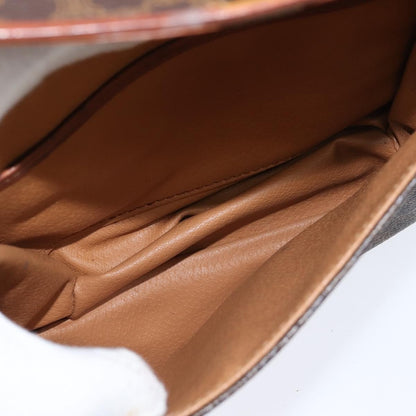 Celine Macadam Shoulder Bag PVC Leather, BROWN, PVC, Shoulder bag