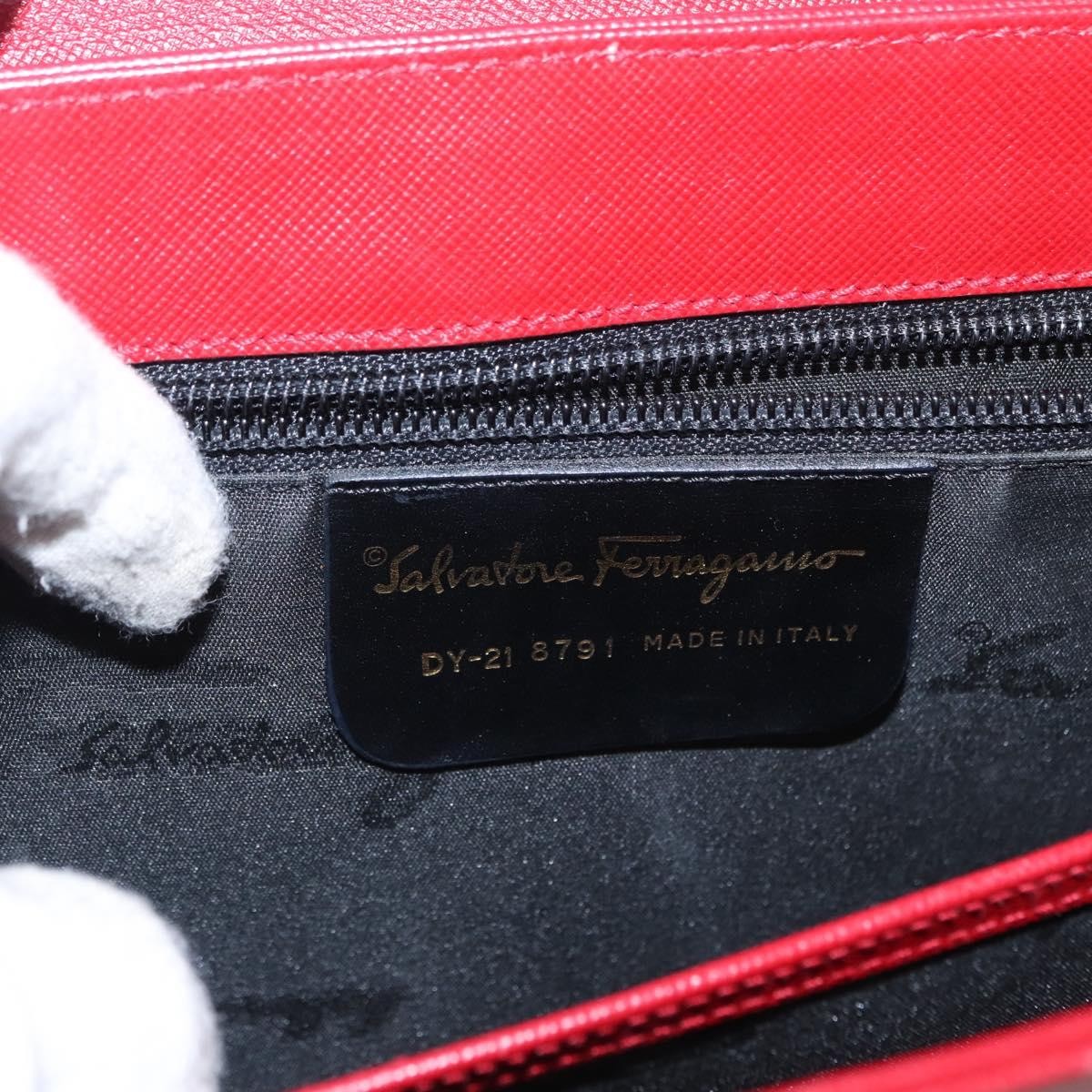 Salvatore Ferragamo Gancini handbag Leather, RED, LEATHER, Handbag