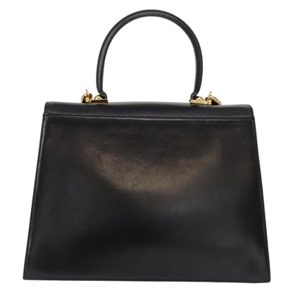 Salvatore Ferragamo Convertible Top Handle Bag Leather, BLACK, LEATHER, Handbag