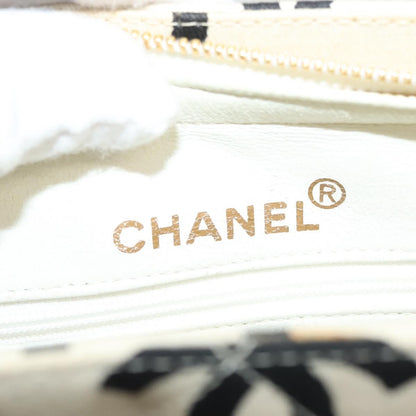 Chanel Vintage Coco Logo Zip Tote Quilted Printed Canvas, WHITE, CANVAS, Tote bag
