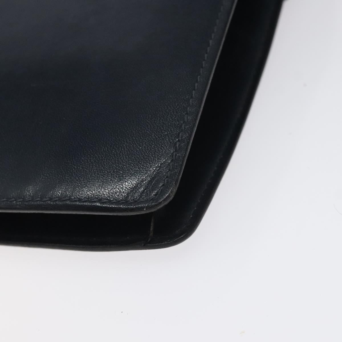 Celine Flap Shoulder Bag Leather, NAVY, LEATHER, Shoulder bag