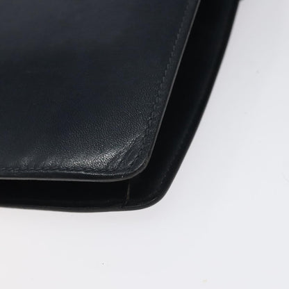 Celine Flap Shoulder Bag Leather, NAVY, LEATHER, Shoulder bag