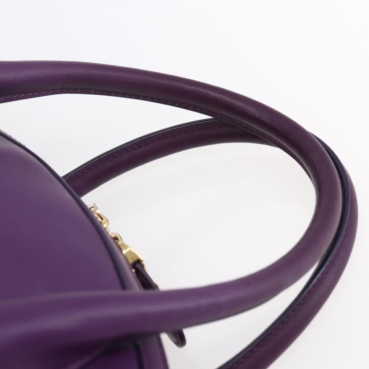 Salvatore Ferragamo Vintage Fiamma Satchel Leather, PURPLE, LEATHER, Handbag